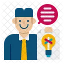 Male Consultant Talking Man Discussion Icon