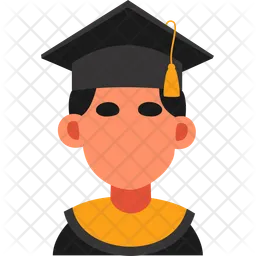 Male Graduate in Cap  Icon