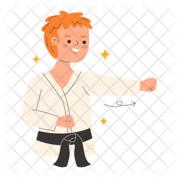 Male Karate Player  Icon
