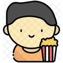 Male Moviegoer Moviegoer Popcorn And Moviegoer Icon