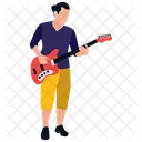 Rock Star Playing Guitar Guitar Player Icon