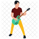 Rock Star Playing Guitar Guitar Player Icon