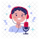 Male Podcaster Boy Icon