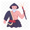 Male Samurai Samurai Man Samurai Fighter Icône