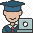 Male Laptop Student Icon