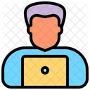 Male Student Online Study Online Education アイコン