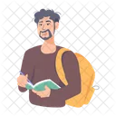 College Study Male Student College Student 아이콘