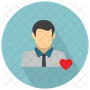 Male User With Heart Icon