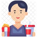 Male Viewer Watching Movies Watch Icon