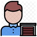 Male Warehouse Keeper Guard Man Icône