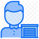 Male Warehouse Keeper Guard Man Icône