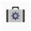 Maletín y configuración de equipo.  Icono