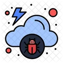 Nube Infectado Virus Icono