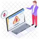 Hacked Website Malware Website Web Virus Icon