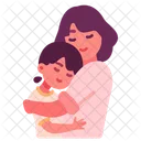 Mamá abraza a hija  Icono