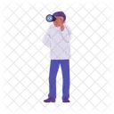 Man Telescope Through Icon