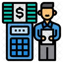 Accountant Man Calculator Icon