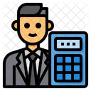 Accountant Man Calculator Icon