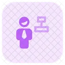Man Align Center Business Graph Graph Icon