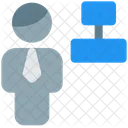Man Align Center Business Graph Graph Icon