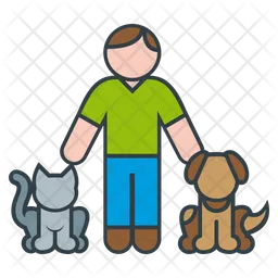 Man and Pets  Icon