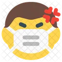 Man Angry Emoji With Face Mask Emoji Icon