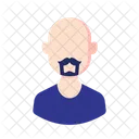 Man Bald Beard Mustache Avatar  Icon
