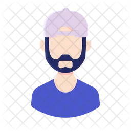 Man Beard Cap Avatar  Icon