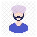 Man Beard Retro Hair Avatar  Icon
