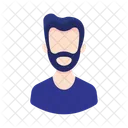 Man Beard Short Hair Avatar  Icon