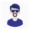 Man Beard Short Hair Glasses Avatar  Icon