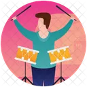 Drum Beater Man Beating Drum Musician Icon