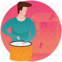 Drum Beater Man Beating Drum Musician Icon