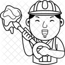 Man Builder Cartoon Icon