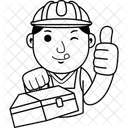 Man Builder Cartoon Icon