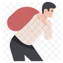Man Carrying Weight Heavy Weight Carrying Load Icon