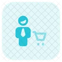 Man Cart Man Customer Male Customer Icon
