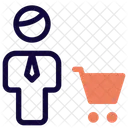 Man Cart Man Customer Male Customer Icon