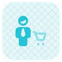 Man Cart Man Customer Male Customer Icon