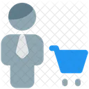 Man Cart Man Customer Male Customer Icon