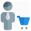 Man Cart Man Customer Male Customer Icon