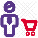 Man Cart Man Customer Male Customer Icon