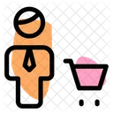 Man Cart Man Customer Male Customer Icon