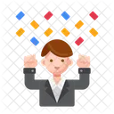 Man Celebrating  Icon