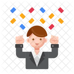 Man Celebrating  Icon