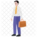 Man Character Workplace Actions Business Poses Icon