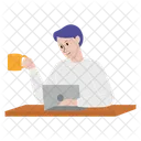 Man Character Workplace Actions Business Poses Icon