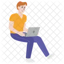 Man Character Workplace Actions Business Poses Icon