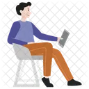 Man Character Workplace Actions Business Poses Icon