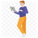 Man Character Workplace Actions Business Poses Icon